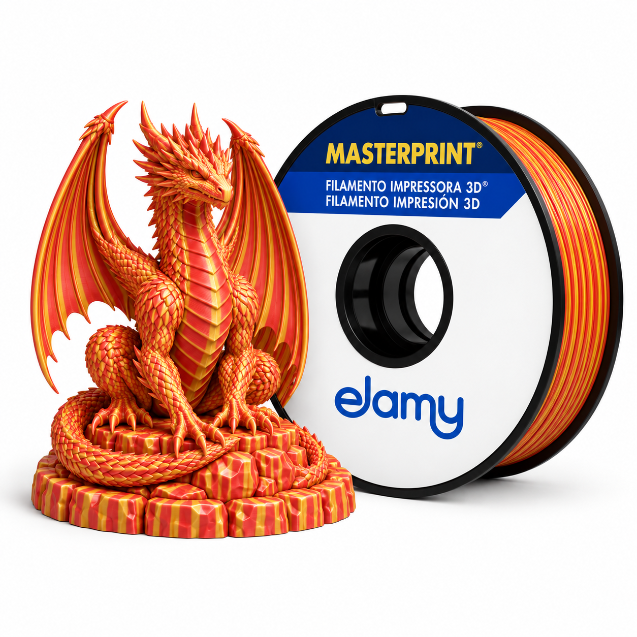 Master Print - PLA Silk - Vermelho/Dourado - 1 kg