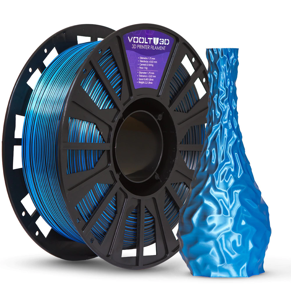 Voolt 3D - PLA Silk - Duo Shadow Azul e Preto - 1 kg