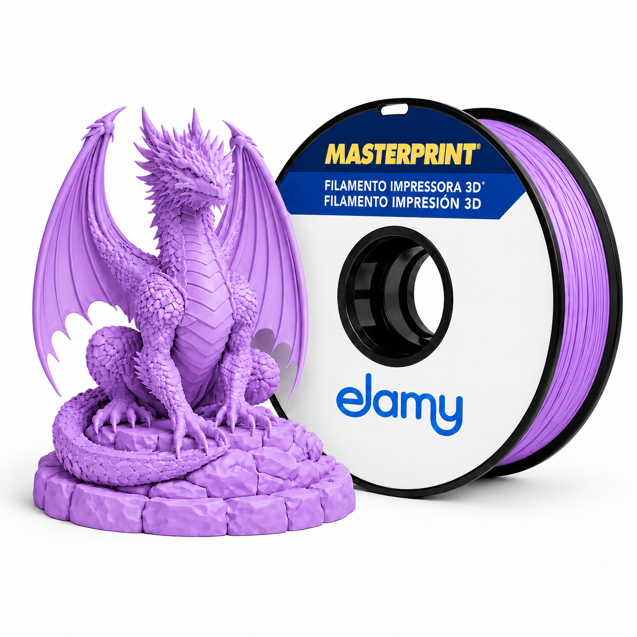 Master Print - PLA Silk - Silk Roxo com Glitter - 1 kg