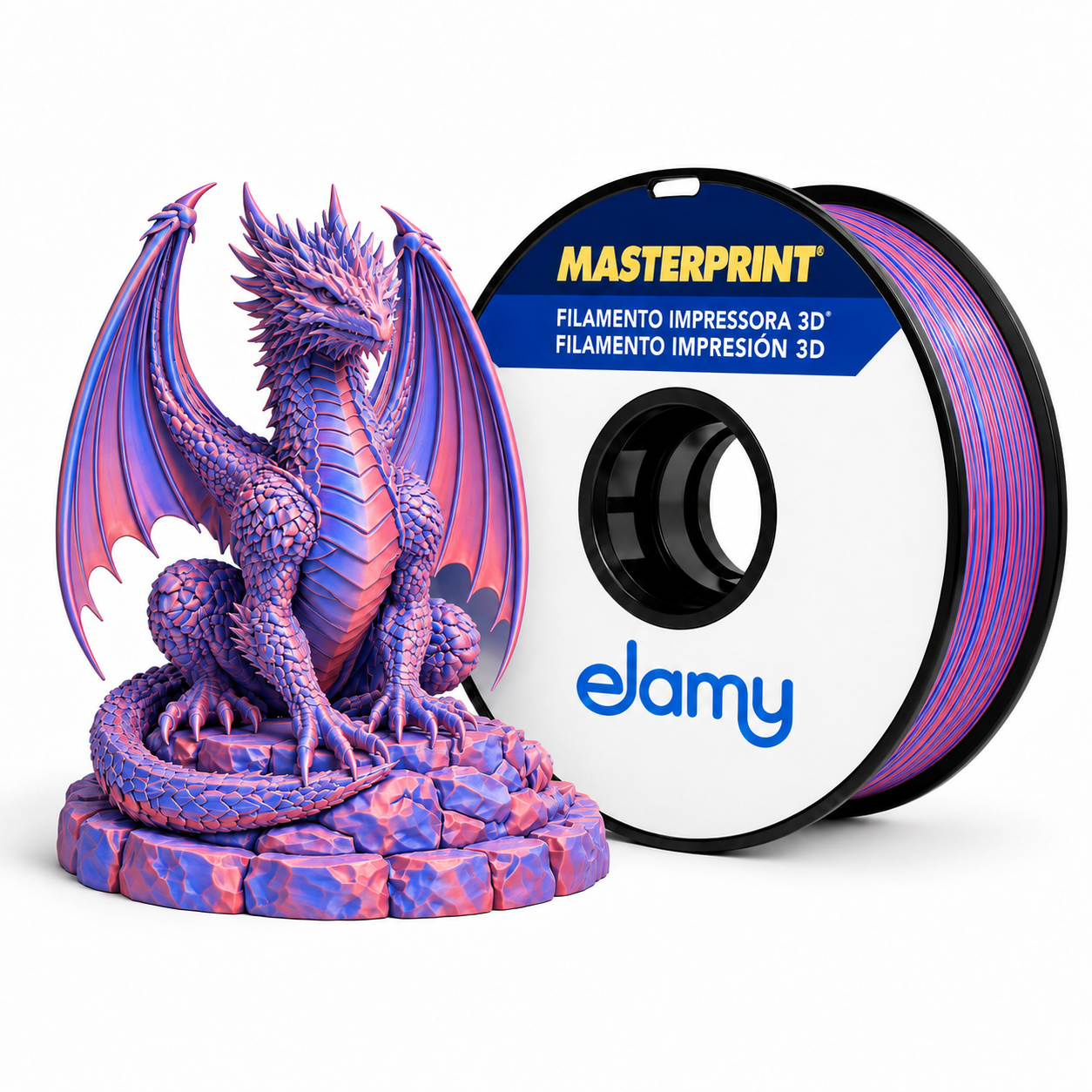 Master Print - PLA Silk - Azul/Vermelho - 1 kg