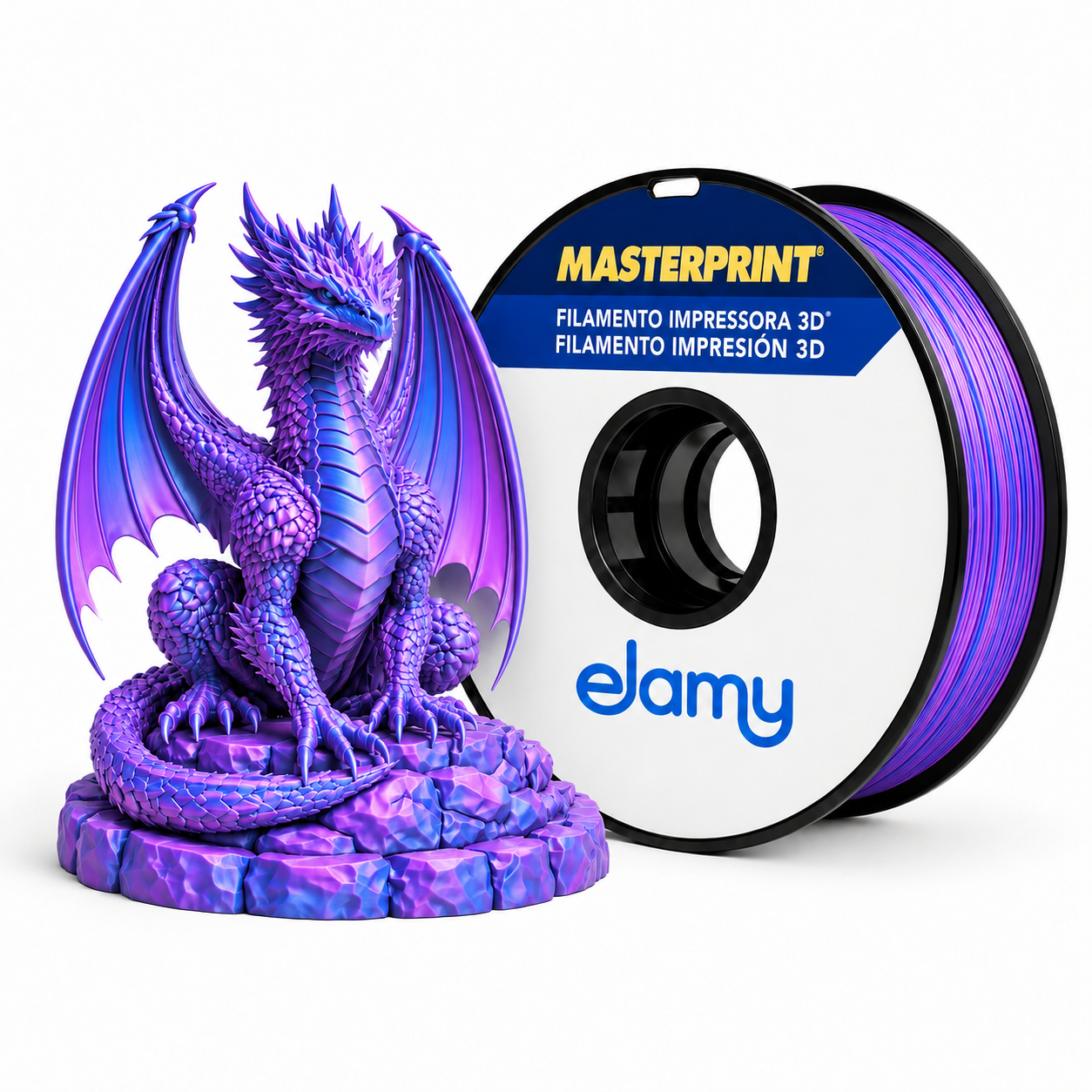 Master Print - PLA Silk - Azul/Roxo - 1 kg