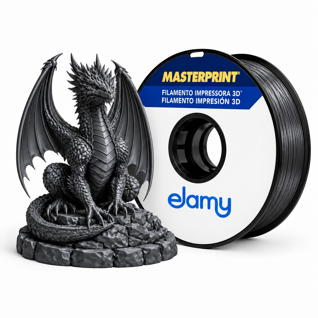 Master Print - PLA Silk - Preto - 1 kg